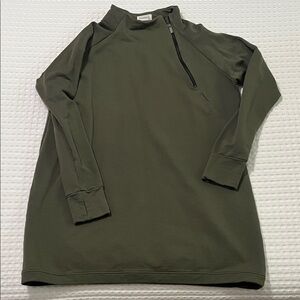 MARCELLA Olive High-Neck Long Sleeve Dress with Zip Detail